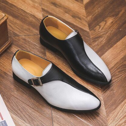 Купить Men Pu Leather Shoes Non-slip Casual Dress Buckle Spring and Autumn Comfortable Classic Fashion Daily All-match Single HC064