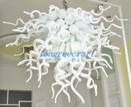 Купить Ceiling Lights Mouth Blown 110v/120v LED Bulbs Wonderful Modern Simple Glass Crystal White Chandelier