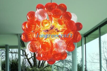 Купить Ceiling Lights Mouth Blown 110v/120v LED Bulbs Interior Mini Pendant Lighting Chandeliers for Home Bedroom Deco Glass Ball Chandelier