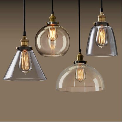 Купить New Vintage Clear Glass Pendant Light Copper Hanging Lamps E27 110/220V Light Bulbs For Home Decor Restaurant Luminarias Abajour Chandelier