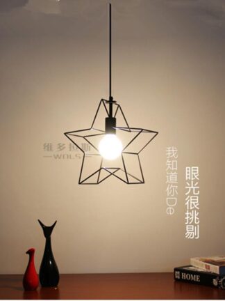 Купить Pendant Light Modern Minimalist Star Mini Cage Vintage Rustic Iron Metal Hanging Lamp for Living Room Kitchen