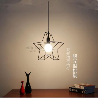 Купить Pendant Light Modern Minimalist Star Mini Cage Vintage Rustic Iron Metal Hanging Lamp for Living Room Kitchen