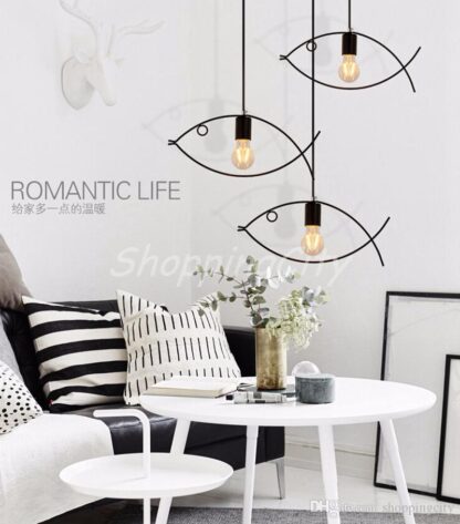 Купить LED Pendant Lights Creative Personality Fish Bar Minimalist Dining Room Nordic Hanging Lamp Droplight Style