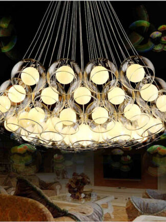 Купить Modern art glass chandelier DIY glass ball pendant light fixture G4 hanging light for living room bar restaurant AC85-265V