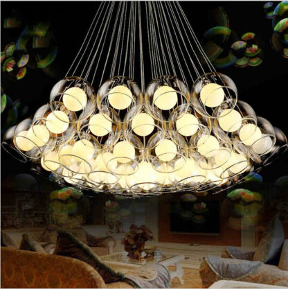 Купить Modern art glass chandelier DIY glass ball pendant light fixture G4 hanging light for living room bar restaurant AC85-265V
