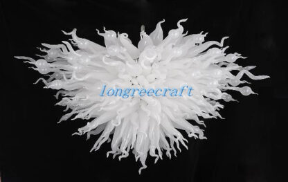 Купить Ceiling Lights Mouth Blown 110v/120v LED Bulbs Large Sweet Chinese Flower Shape White Crystal Chandelier