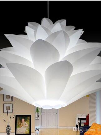 Купить DIY Lampshade IQ PP Pendant Lamp Lotus Chandelier Suspension Ceiling Pendant For Christmas Living Bedroom With E27 Bulb Base