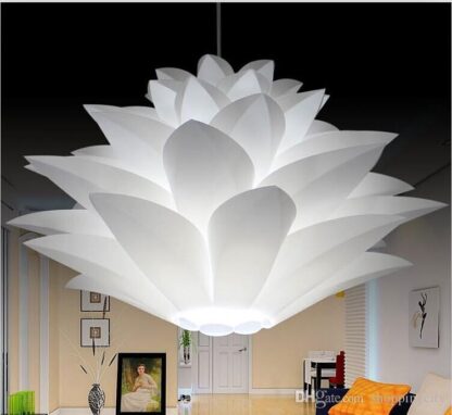 Купить DIY Lampshade IQ PP Pendant Lamp Lotus Chandelier Suspension Ceiling Pendant For Christmas Living Bedroom With E27 Bulb Base