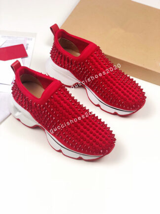 Купить Famous Design Shoes Light Rubber Sole Trainer Red Label Tongue Sports Fabric & Patent Leather Sneakers