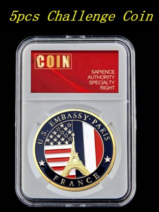 Купить 5pcs USA Department Of State Embassy Paris France Tower Craft Souvenir Collectible Coin With PCCB BOX