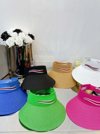 Купить Summer Visors Casual Hat Beach Holiday Cap Grass Braid Letter Design for Man Woman 6 Color Good Quality