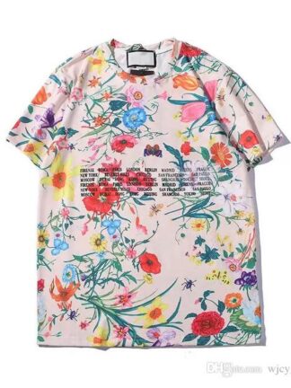 Купить Italy Designer Mens Women T Shirts Fashion Letters Print Tshirts Summer Breathable Short Sleeved Men Tops Floral Tee Shirts S-2XL High Quality