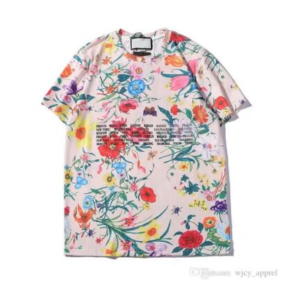 Купить Italy Designer Mens Women T Shirts Fashion Letters Print Tshirts Summer Breathable Short Sleeved Men Tops Floral Tee Shirts S-2XL High Quality