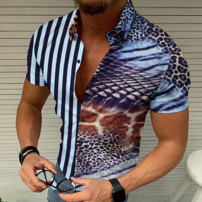 Купить mens shirt hawaiian casual shirts summer chemisier beach tropical print blusa button top plus size men camisa blouses