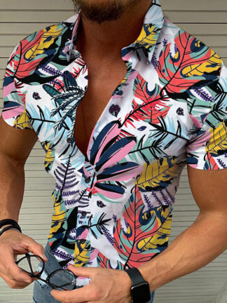 Купить high quality tropical ocean Print Hawaiian Shirt Short Sleeve Top Hombre Camisa Casual Streetwear Floral Beach Wear Hawaii 3XL Blouse