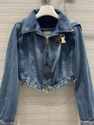Купить Women Jackets Denim Hooded Blouse Coats Autumn Spring Style Slim Letters For Lady Jacket Designer Coat Windbreaker With Button Letters Classical Clothing S-L