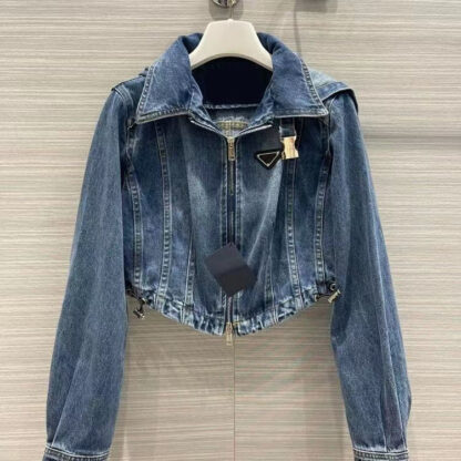 Купить Women Jackets Denim Hooded Blouse Coats Autumn Spring Style Slim Letters For Lady Jacket Designer Coat Windbreaker With Button Letters Classical Clothing S-L