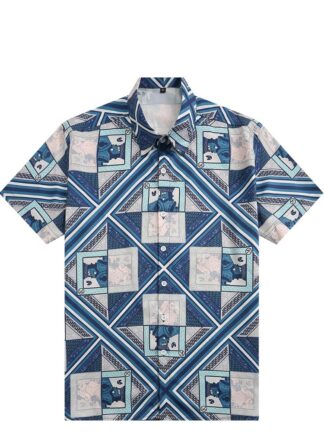 Купить France men printed shirts designer White jacquard letters blue camouflage paris clothes Short sleeve mens shirt Vacation casual shirt#M-3XL26