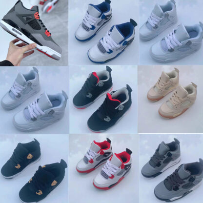 Купить TD 4s Infrared Kids Baketball Shoes Cool Grey Newborn Baby Big Boys Girls Preschool Gradeschool Toddlers Sneakers Children Trainers