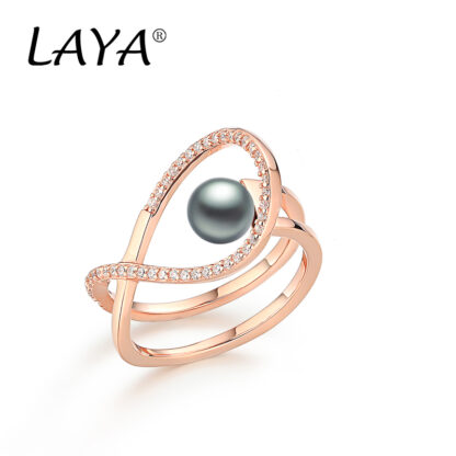 Купить LAYA Shell Pearl Cluster Ring For Women 925 Sterling Silver Fashion Personality Design Irregular Finger Ring Original Modern Fine Jewelry