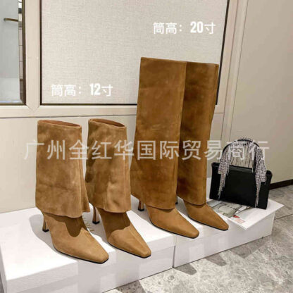 Купить Boots High end quality autumn and winter thin heels high pointed pants boots frosted cow leather tube female source standard