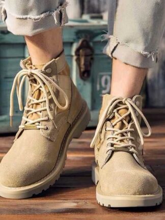 Купить Boots Snow Designer Men's Ankle Classic High Chestnut Martin Shoes Leather Winter Half Knee BZM6