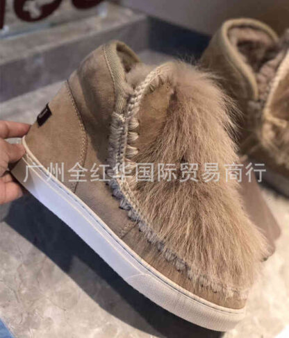 Купить Boots High end snow boots mink wool fur integrated winter women's shoes short thickened cotton