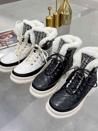 Купить Boots High end snow boots women's autumn and winter versatile plush short cotton shoes thick soles British style Martin