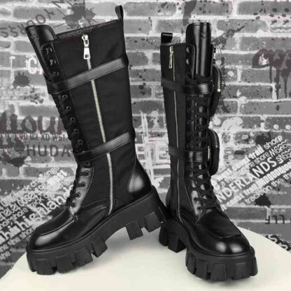 Купить Boots [superior quality] p family wallet boots long middle tube thick soled motorcycle women I