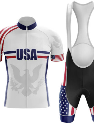 Купить 2022 Team USA Summer Cycling Short Sleeve Jersey And Bib Shorts Kit