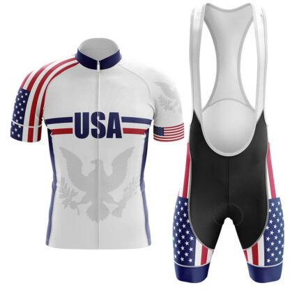 Купить 2022 Team USA Summer Cycling Short Sleeve Jersey And Bib Shorts Kit