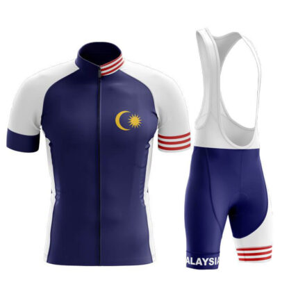 Купить 2022 Team Malaysia Interesting Summer Cycling Short Sleeve Jersey And Bib Shorts Kit