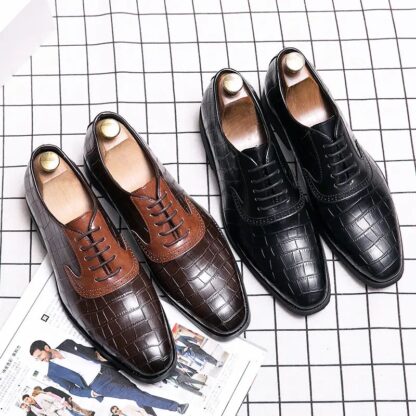 Купить New Fashion Men Shoes Top Quality Pu Leather Lace Up Male Casual Classic Trendy Low Heel Dress Zapatos De Hombre HC643