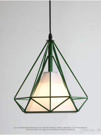 Купить Vintage Iron Pendant Lights Diamond Shape Industrial Minimalist Creative LED Pendant Light Hanging Lamp Bar Cafe Restaurant Home