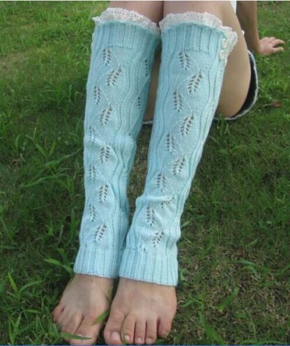 Купить 2015 Slouchy Button Down leg warmers Knit Lace shark tank Legwarmers Boot Cuffs lace trim gaiters Boot Socks Crochet 7 colors #3718