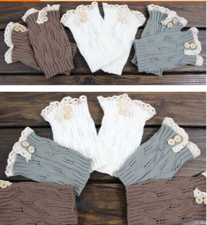 Купить 2015 Lace button Boot Cuffs knit boot topper lace trim faux legwarmers - lace cuff - shark tank leg warmers 9 colors #3739