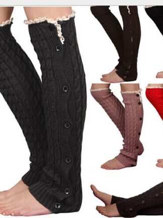 Купить 2015 Newest Slouchy Button Down leg warmers Knit Lace shark tank Legwarmers Boot Cuffs lace trim gaiters Boot Socks Crochet #3715