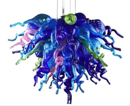 Купить Pendant Lamps Various Color Hand Blown Glass Chandeliers Blue Crystal Chandelier Light Living Dining Room Bedroom Bar Lights