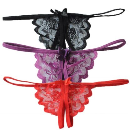 Купить New Ladies Sexy Open Crotch Thongs G-string V-string T-Back Panties Knickers Underwear lingerie 3 colors M*YP0077#C8