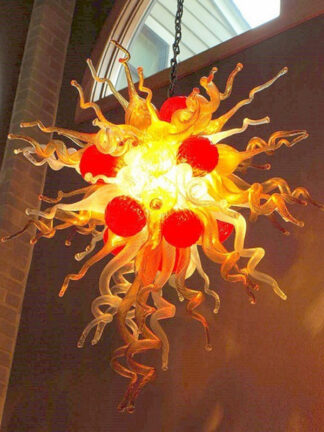 Купить Modern Chandelier Lightings Murano Glass Ceiling Lights Hand Made Art Decor Light Blown Glass Sunshine Chandelier Lighting