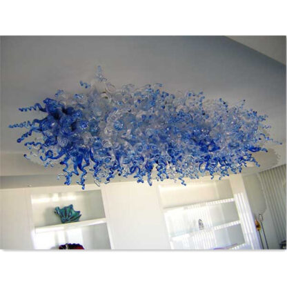 Купить Ocean Style Crystal Blue and clear Chandeliers Lamp Hand Blown Murao Glass Chandelier Lightings LED bulbs Pendant Lamps