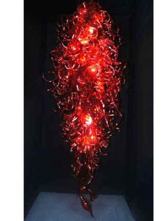 Купить Large Red Glass Lamps LED Light Hand Blown Glass Chandelier Lightings New Style Chandeliers