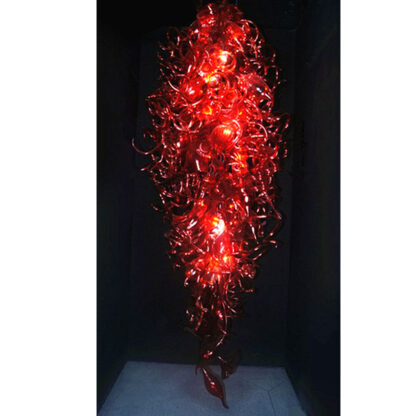 Купить Large Red Glass Lamps LED Light Hand Blown Glass Chandelier Lightings New Style Chandeliers