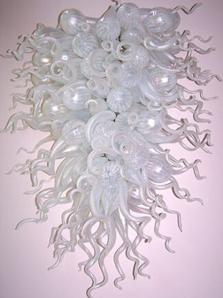 Купить Pendant Lamp Modern Design White Glass Chain Hanging Chandeliers Hand Blown Lamps with Led Light Large Big Chandelier Lighting