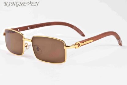 Купить high quality buffalo horn glasses for womens fashion mens sunglasses bamboo wood sunglasses full frame gold silver metal frame clear