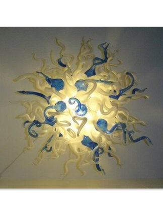 Купить Contemporary White and Blue Blown Glass Chandelier Lightings LED Bulbs Indoor Lighting Egyptian Home Decor -Girban