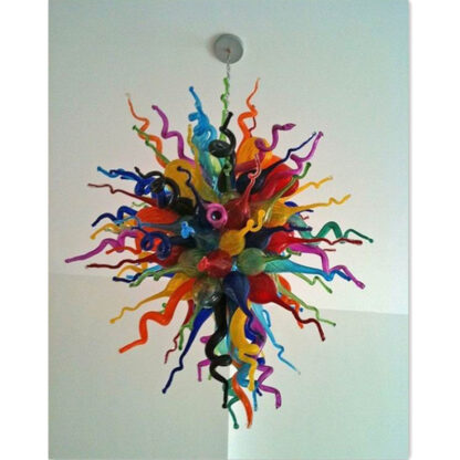 Купить Hanging Chain Multi Color Blown Glass Chandelier Lightings LED Bulbs Indoor Lighting Candy Bar Decoration -Girban