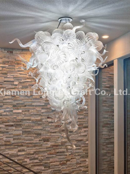 Купить Pendant Lamps Elegant Wedding Chandeliers Home Decorations Led Lights Source Style Murano Glass Crystal Duplex Building Pendant-Light