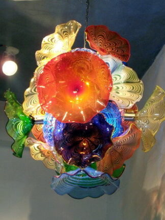 Купить Classic Chandeliers Fashion Style Murano Multi-Color Flowers Plate LED Blown Glass Chandelier Lighting -Girban Brand