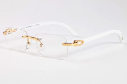 Купить New Wood Sunglasses Men Women White Buffalo Horn Glasses Rimless Eyeglasses Fashion Mens Sports Original Bamboo Eyewear Oculo De Sol